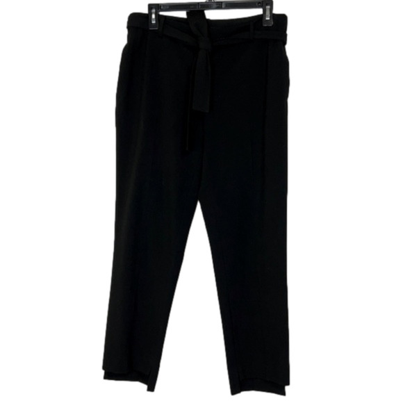 Laundry by Shelli Segal Black Step Hem Ankle Pants Slacks w/ Matching Belt -Sz 8 - Picture 1 of 11